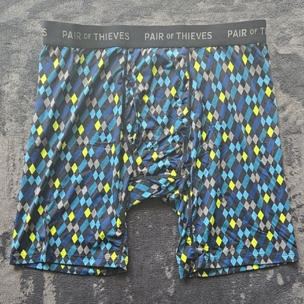 Green and Blue Boxer Briefs Stretchy Fit